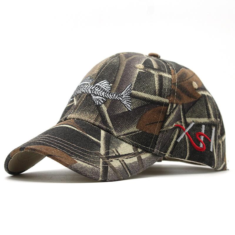 3D Three-Dimensional Embroidery Fish Embroidery Baseball Cap Men And Women Outdoor Fish Camouflage Baseball Cap Thickened Cap