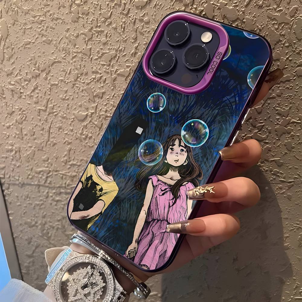 Goodnight Oyasumi Punpun Purple Matte Shockproof CoverPhone Case For iPhone 17,16,15,14,13,12,11,Pro,XS,Max,Plus,Mini,SE4,E
