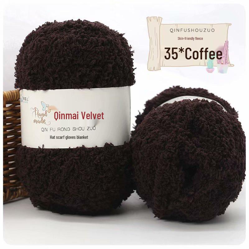 50g Fluffy Coral Velvet Yarn: Skin-Friendly, 3-Strand for DIY Knitting, Hand-Knitted Scarves & Crafts