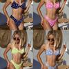 Women Floral Printed Underwire Push Up Two Piece Bikini Swimsuit For Beach