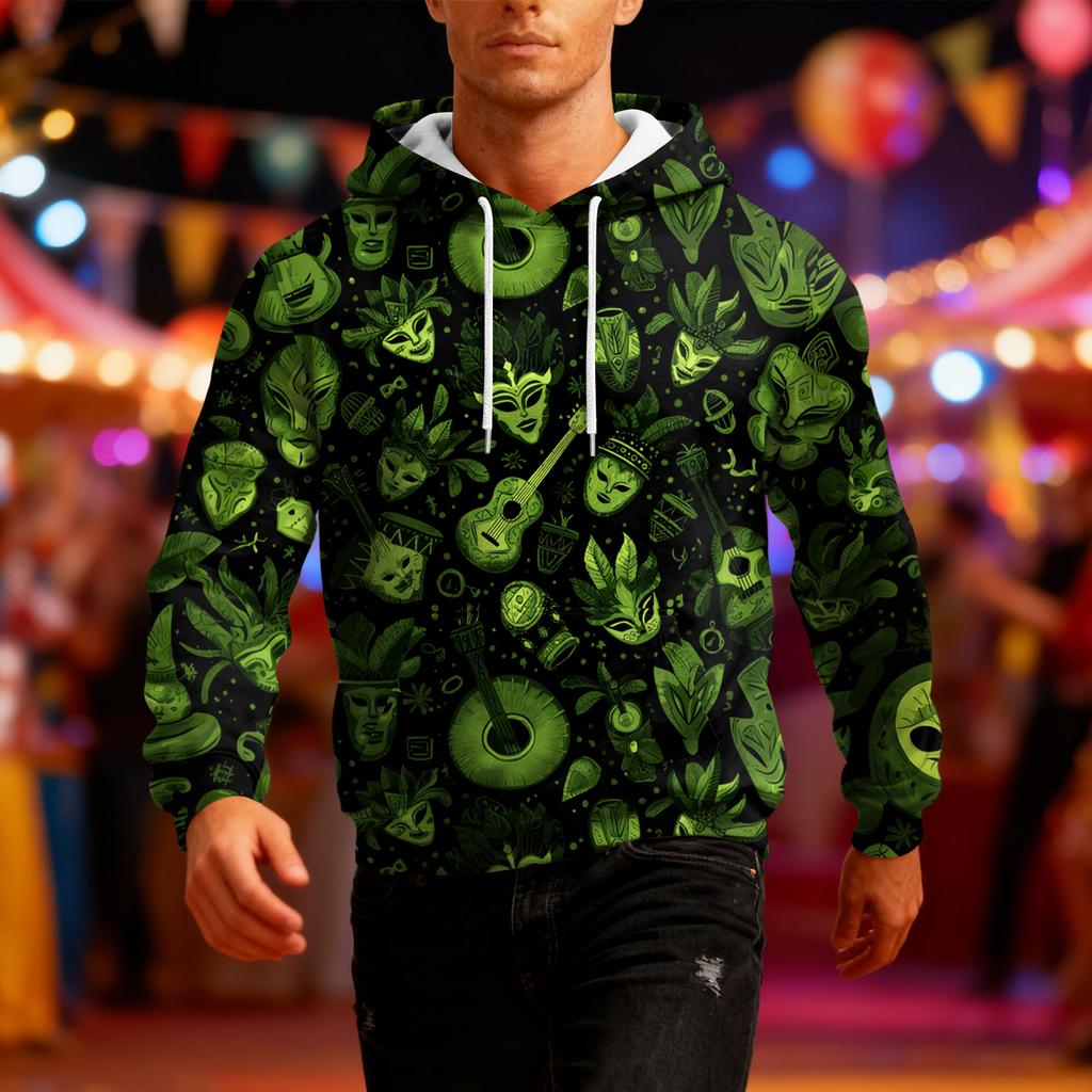 Men's Long-Sleeve Casual Hooded Sweatshirt