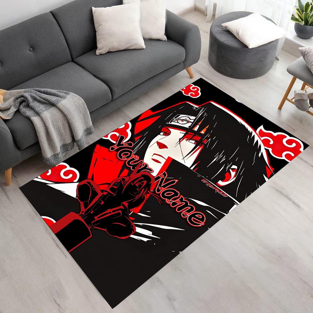 Naruto Character Customize Your Name Floor Rug Office Rug Suitable for Bedrooms Game Room Living Rooms Balcony Antislip Carpet Decorate Offices