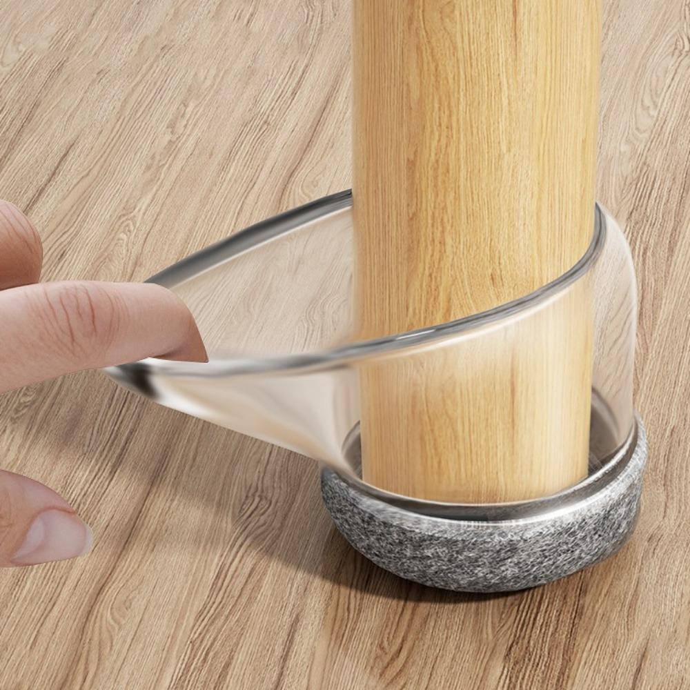 8pcs Silicon Chair Leg Protector Covers Felt Bottom Thick Furniture Floor Feet Cup Reduce Noice Non-Slip Furniture Table Leg Pad