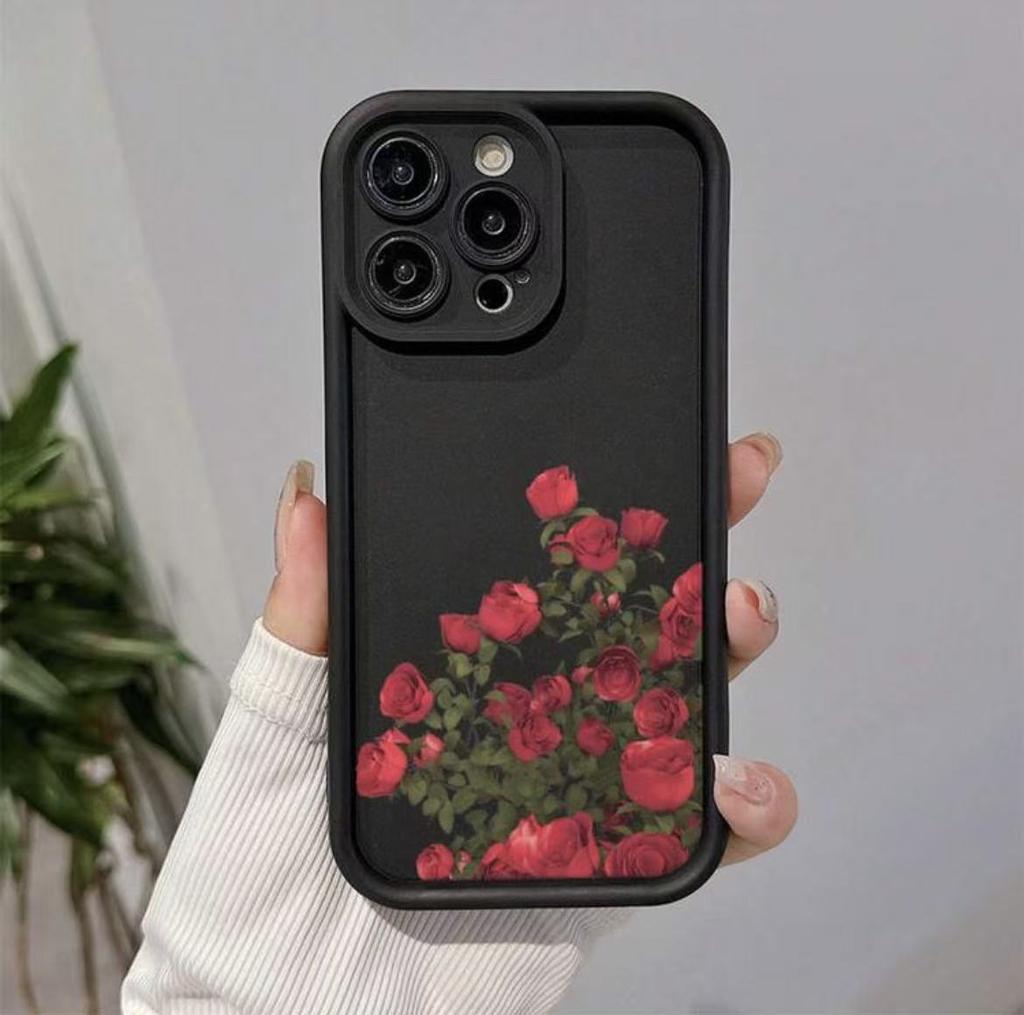 The new rose is suitable for iphone17pro mobile phone case, Apple 15 anti-drop 14 foreign trade 13promax personality 16x.