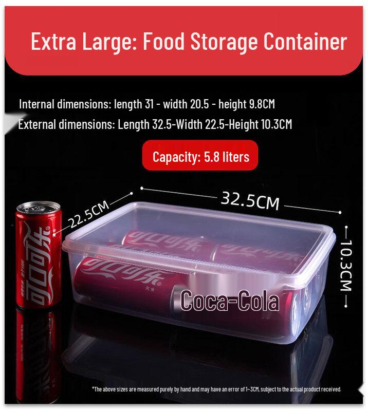 

5.8L Rectangular Transparent Food Storage Container with Lid