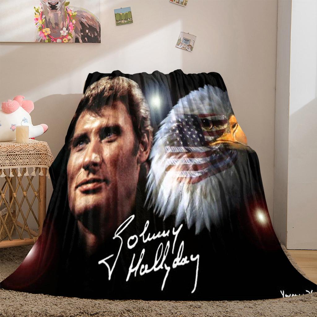 French legendary rock singer and actor Johnny Hallyday blanket soft home furnishing nap decoration four seasons warm Sherpa blanket U17