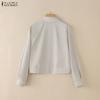 ZANZEA Women Casual Turn Down Collar Long Sleeve Blouse