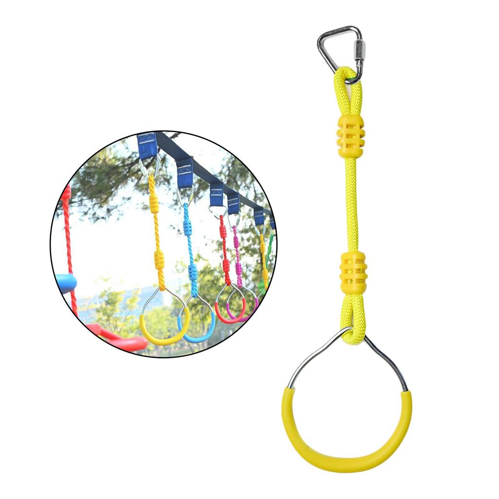 Swing Gymnastic Rings Colorful Backyard Outdoor Obstacle Ring for Kids