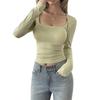 Casual Simple Solid Color Long-sleeved T-shirt Women's Autumn and Winter 2025
