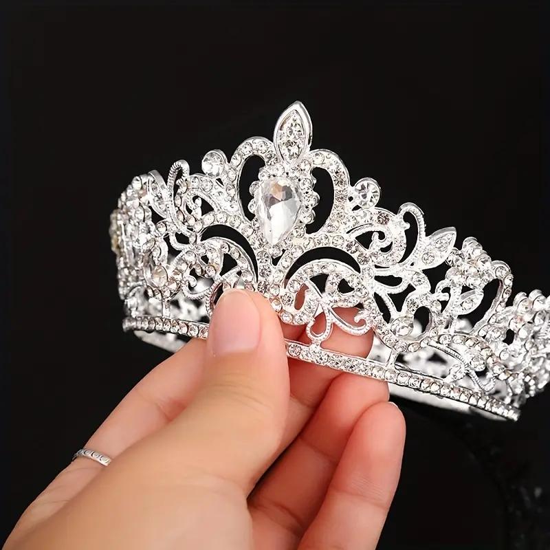 1pc Wedding Hair Accessory Crown Luxurious Rhinestone Dancing Party Birthday Headband Bride Wedding Hair Accessory Jewelry Crown