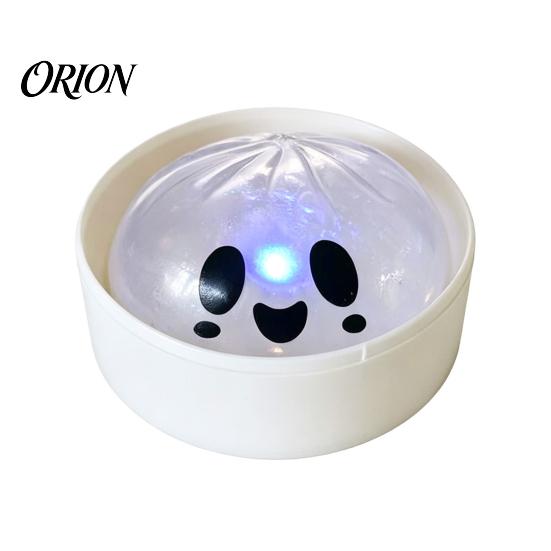 Sensory Fidget Toys Halloween Glitter Dumpling Squeeze Toy, Spooky Ghost Pumpkin with Steamer, Cute Stress Relief Slow Rising Bun Toy LED Light