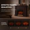 Electric Fireplace Floor/Recessed with Frame and Shelf for 55'' TV, 1800W, 3D Flame Effect, Timer, Brown