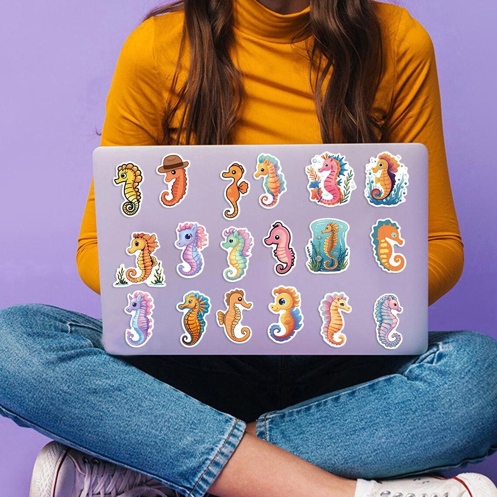 50 Cartoon Seahorse Graffiti Stickers Guitar Notebook Suitcase DIY Waterproof Stickers