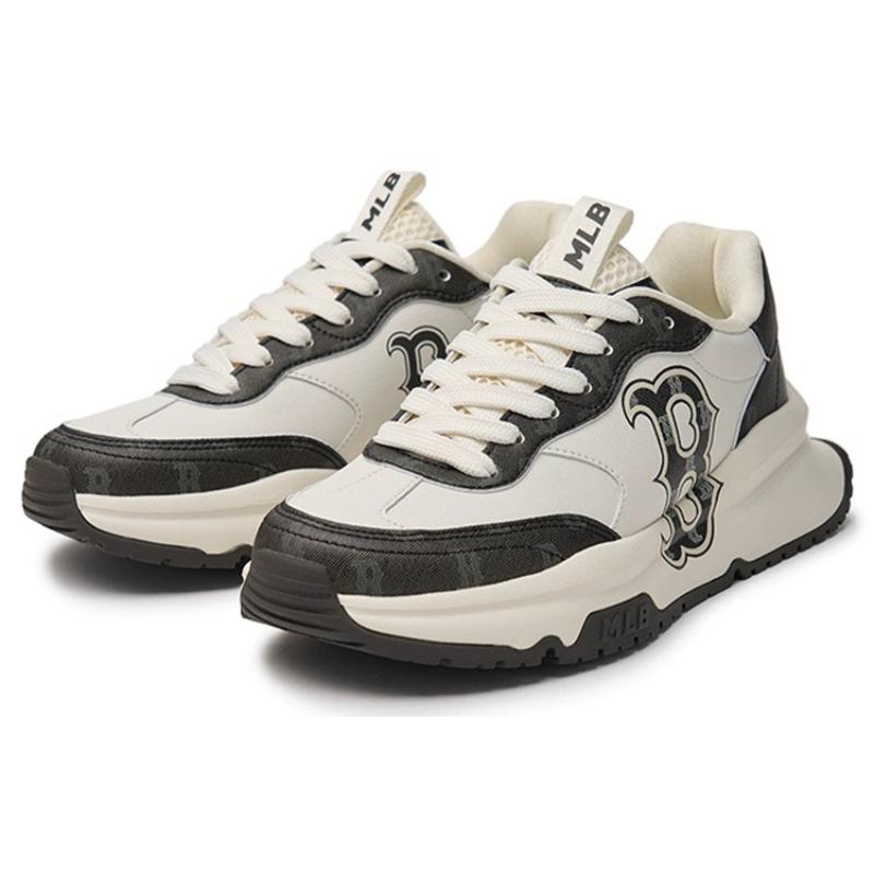 MLB Chunky Runner Slip Resistant Abrasion Resistant Low Top Casual Running Shoes Unisex Black White Sneakers 3ARNCRD4N-43BKS