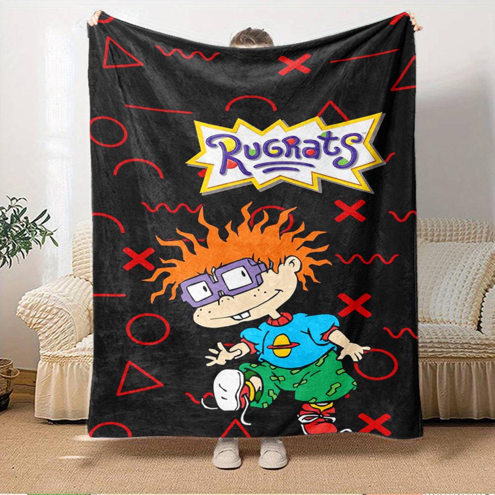 

1pc Rugrats,Tommy,90sDigital Print Fleece Blanket - Contemporary Style, Suitable for All Seasons, Perfect for Home, Travel, or Camping - Mac 150x180cm