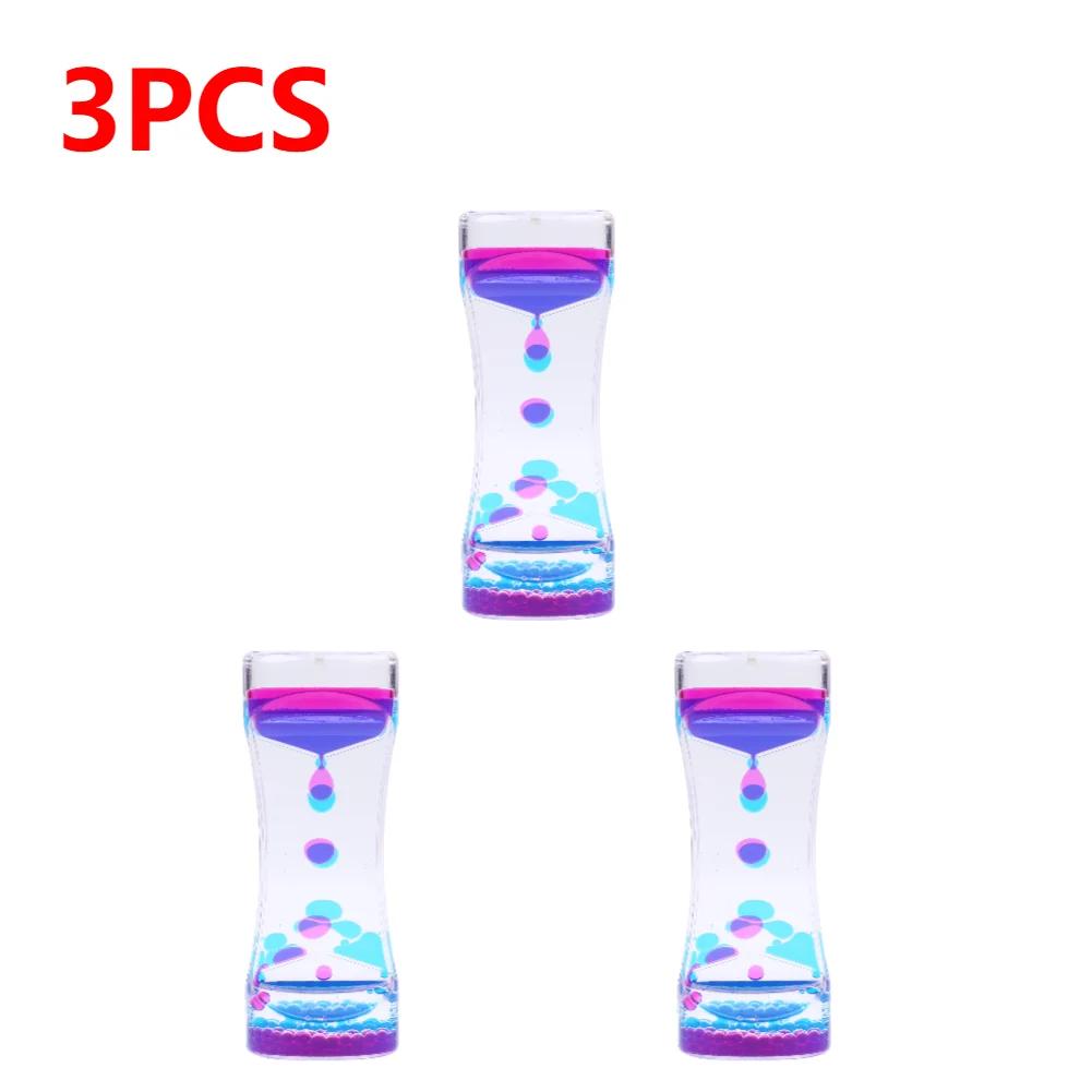 1/2/3/6pcs Liquid Motion Bubbler Hourglass Liquid Bubbler Timer Cool Office Desk Decorations Ornament Kids Adults Gift Products