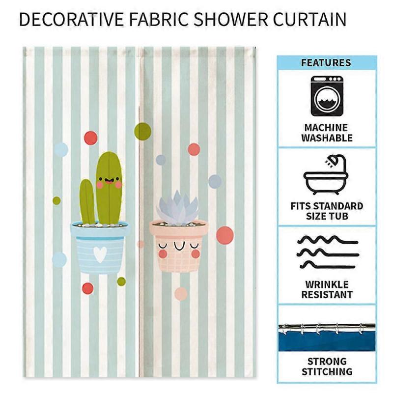 Cloth partition kitchen half curtain household bathroom curtain Simple green plant door curtain