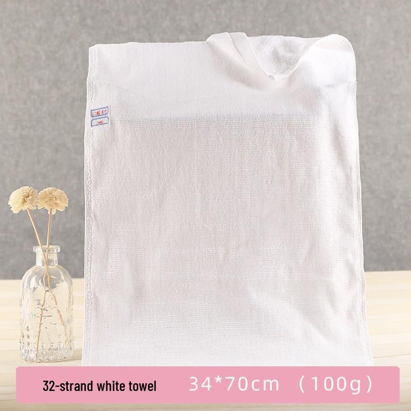 White Pure Cotton Hotel Towel: Soft, Absorbent, Durable, Embroidery-Friendly for Spa & Salon Use