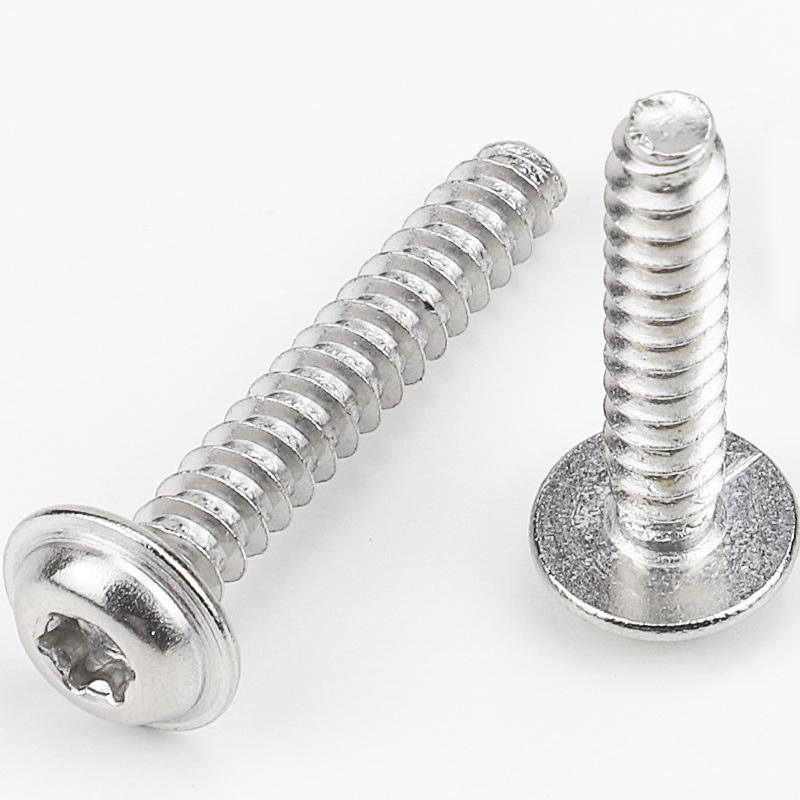 304 Edelstahl Selbstschneidende Schrauben, Pflaumenblüten-Schlitz, Unterlegscheiben-Flachkopf, Größen M3/M4/M5