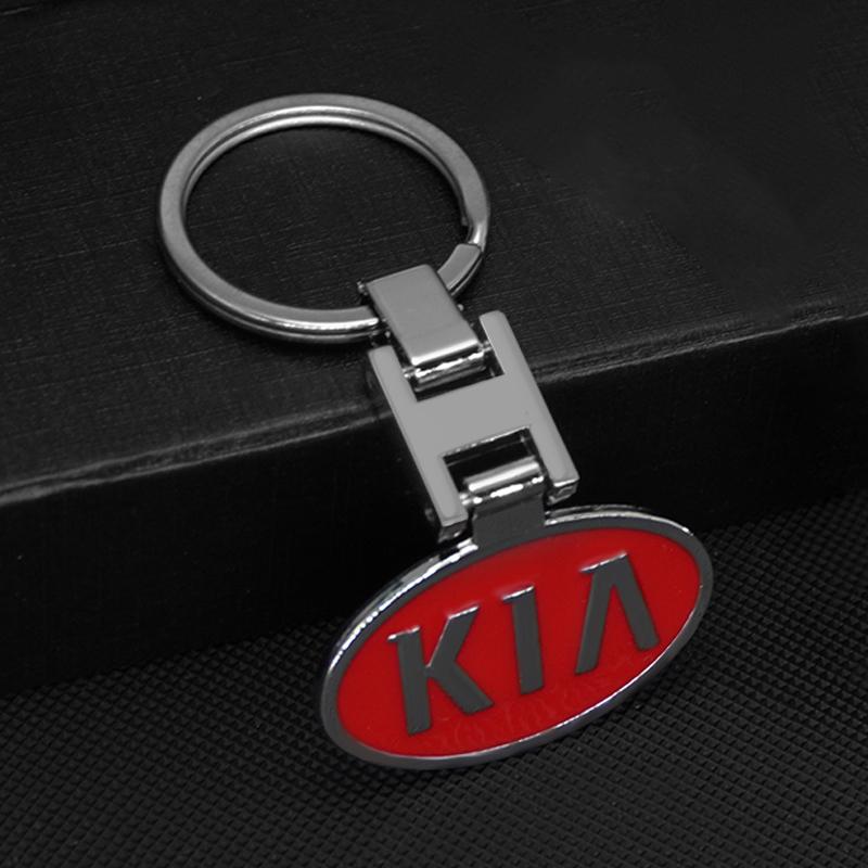 

2026 Hot Car Sticker 1Pcs Car Emblem Keychain 3D Metal Key Ring Alloy Style Auto Accessories for Kia 2 3 Rio 4 5 X Sportage 2021 красный