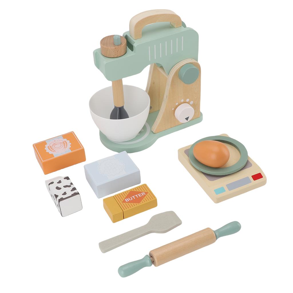 Holzmixer Spielset Backmixer Spielzeug Spielküchenzubehör für Kleinkinder Rollenspiel