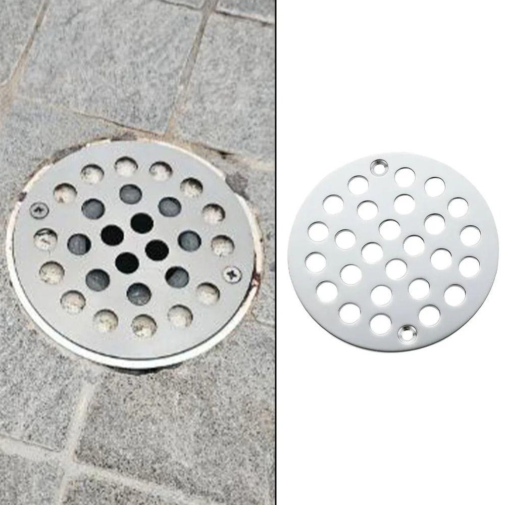Stainless Steel Shower Drain Cover Rust-Proof 4-1/4“ Floor Drain Cover Anti-Clog Showers Strainer Bathroom Accessories