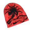 Spider On Red Background with Text Face To Face Fear Xenomorph Alien Perfect Gift for Birthdays And Holidays, Stylish Adult Beanie for Layering with F