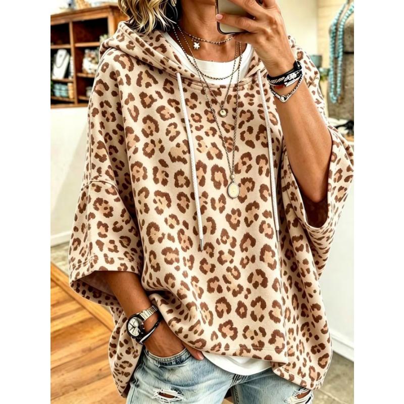Damen Kapuzenpullover in Übergröße, Elegantes Bequemes Einfaches Muster Print, Modisch und Vielseitig