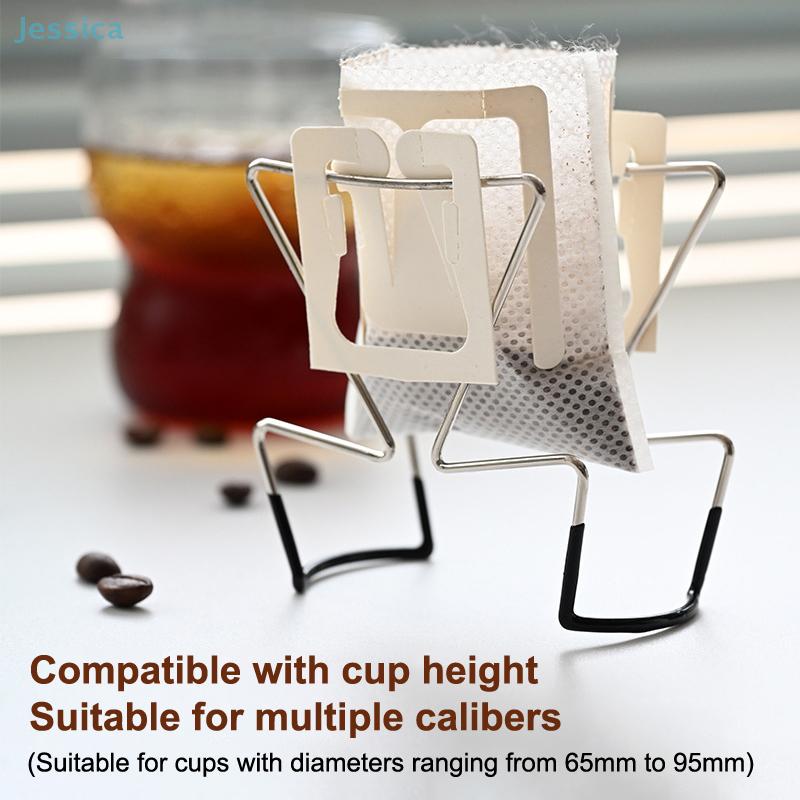 Coffee Filter Holder,Stainless Steel Cafe Drip Bag Holder Japanese Style Hanging Ear Coffee Holder