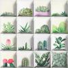 Cartoon Pattern Succulent Cactus Car Cushion Creative Home Office Pillow Cover