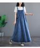 Japan and South Korea Large Size Women's Clothing Spring and Summer Medium and Long Strap Skirt Women's Loose and Thin Denim Strap Skirt Bigswingdress