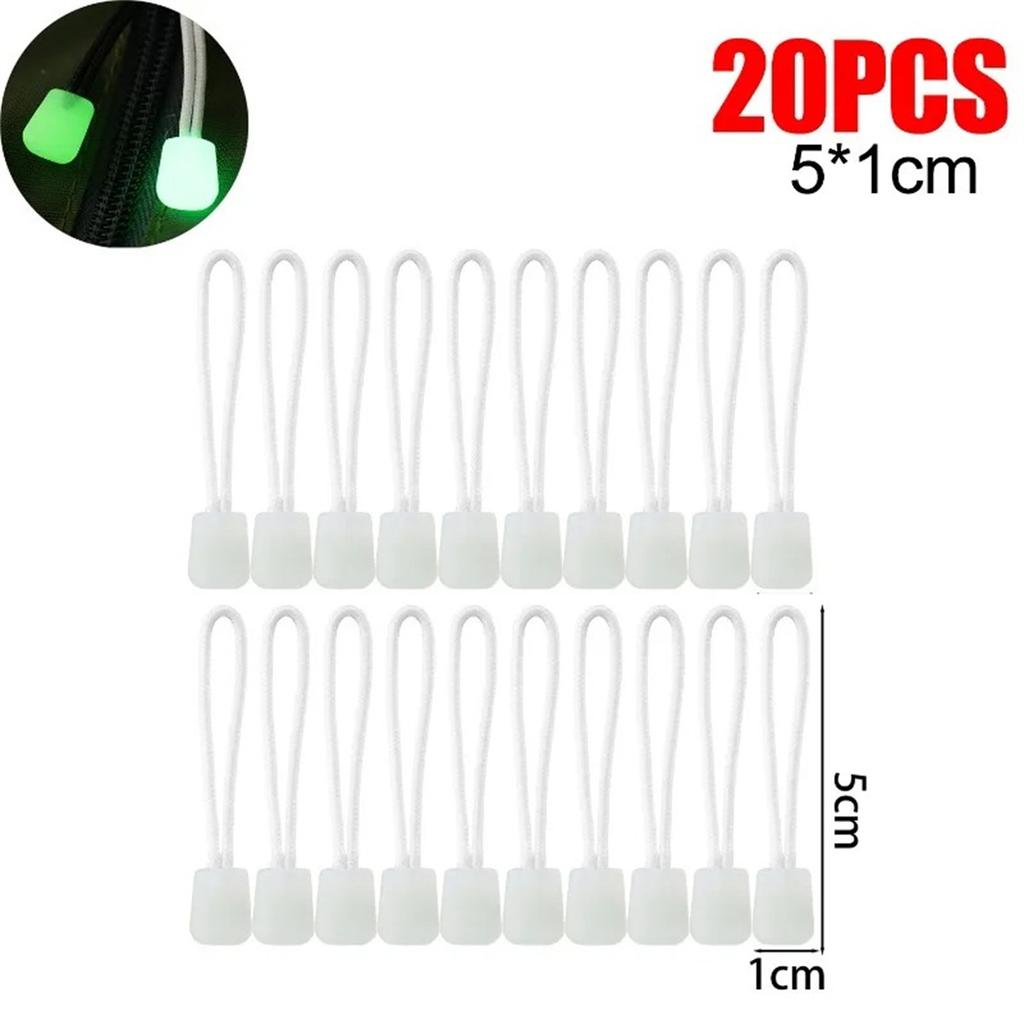 1/50PCS Luminous Zipper Pull Rope Glow in The Dark Zipper Head Anti-lost Backpack Clothes Jackets Slider Head Sewing Repair Kits