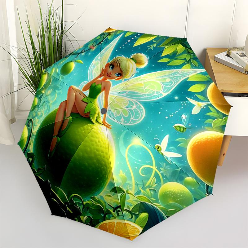 

Tinker bell Themed Travel Umbrella-8 Ribs Automatic Opening and Closing, Portable Folding Design, Compact and Stylish Umbrella