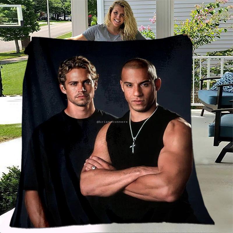 1Pc Fit Men Street Style Soft Flannel Blanket Vibrant Mixed Colors All Season Cozy Throw For Fans