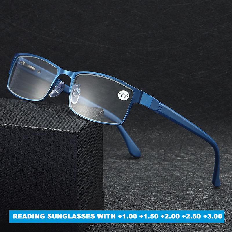 Fashion Classic SquareBusiness Reading Glasses for Men TR90 Frame Readers Eyewear Ultra Light Resin Lens Presbyopia Glasses Male