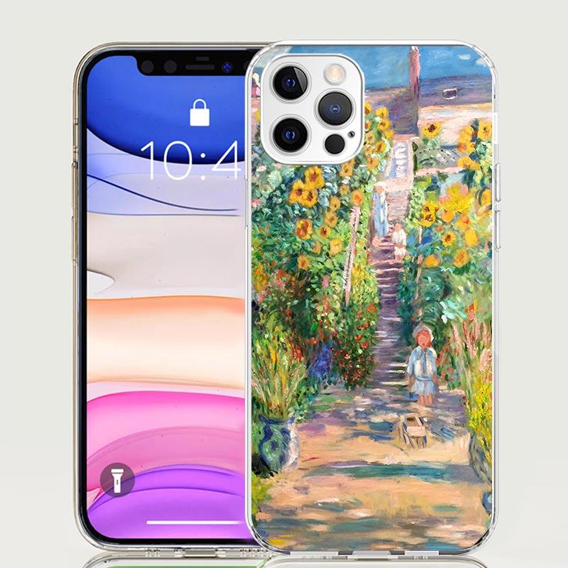 Claude Monet Garden Lotus Bridge Case Phone Cover for Apple Iphone 16 15 14 13 12 Mini 11 Pro Max 16E X XS XR 7 Plus 8 + SE 2020