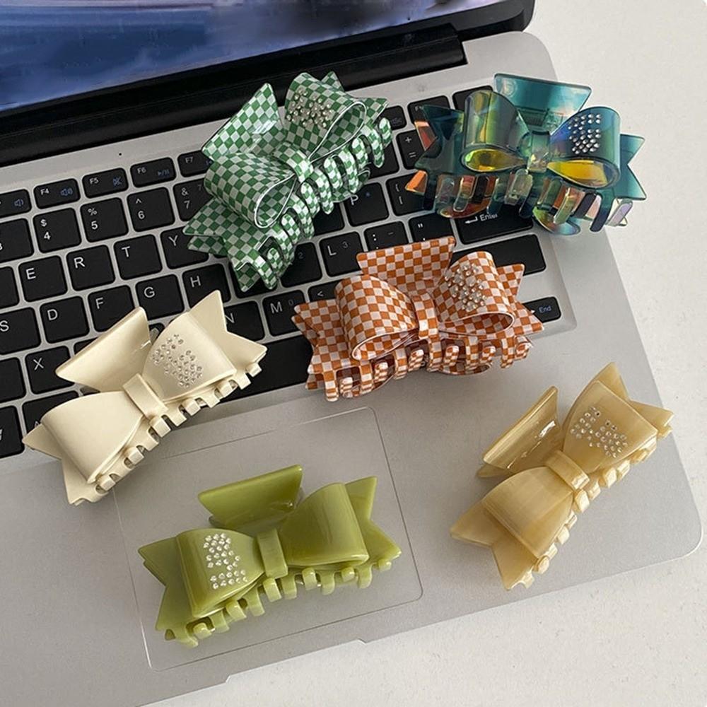 Korean Style Acetate Shark Clip Elegant Small Hair Clip Sweet Bowknot Hair Claw  Girls