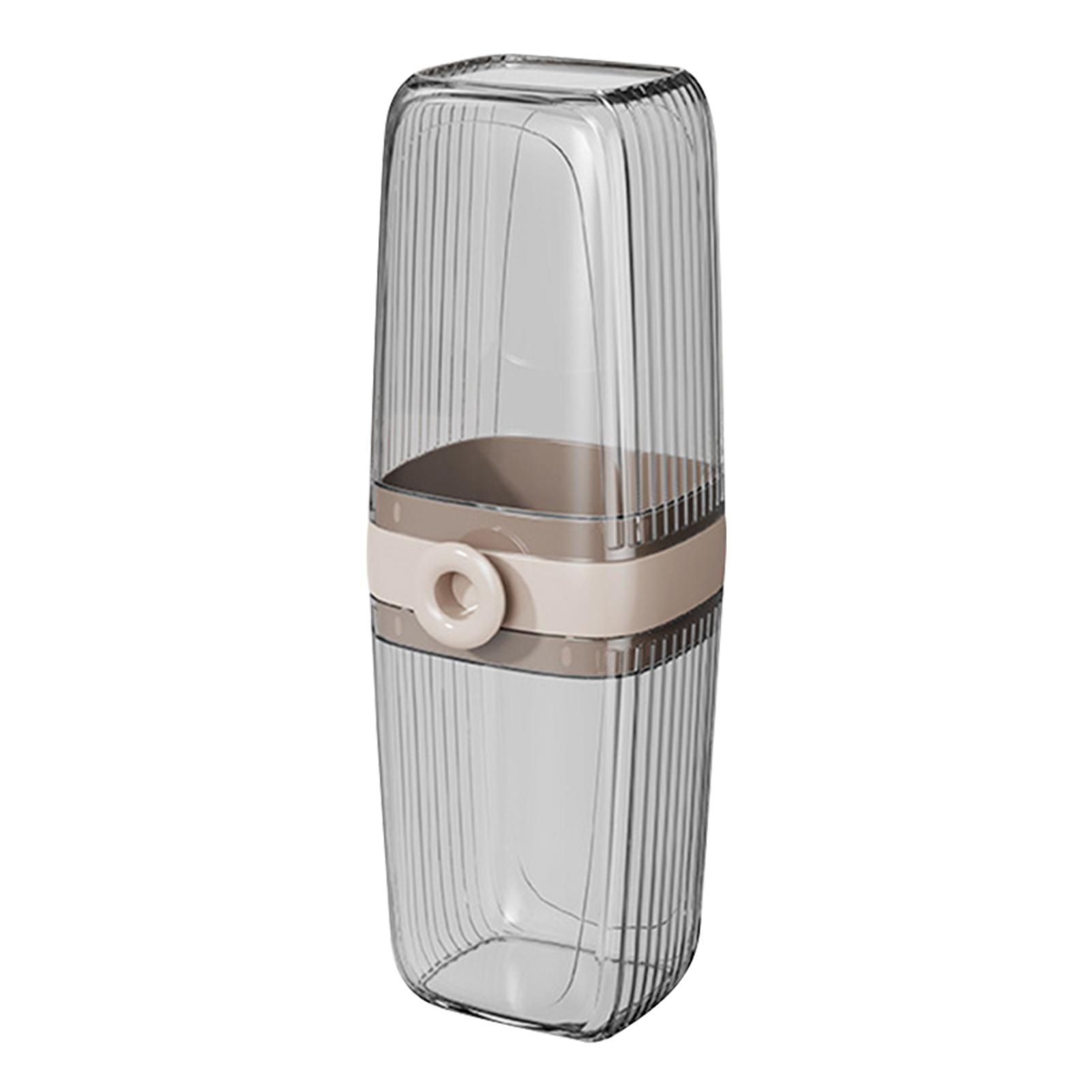 

Дорожный футляр для зубных щеток, 2 в 1 портативный органайзер для зубной пасты для дома и улицы, бытовая емкость для хранения, аксессуары для ванной комнаты прозрачный черный