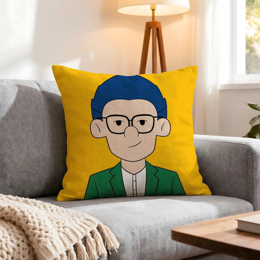 Character Pop Man Cushion Cover 1Pcs Decorative Covers Soft Cushion Case For Sofa Couch Decor 40X40 45X45 Pillowcases