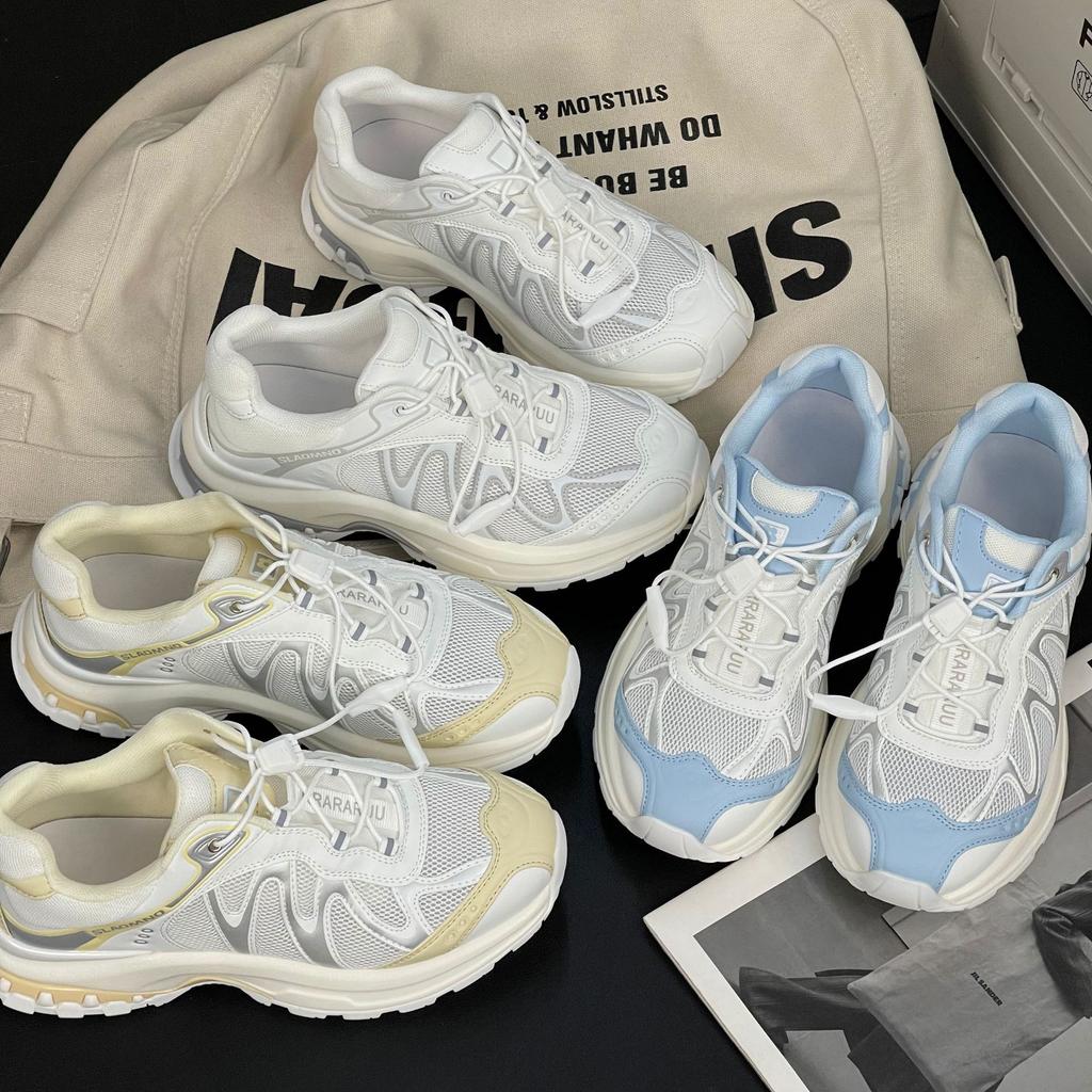 New Drawstring Breathable Outdoor Lightweight Non-slip Casual Shoes Mountaineering Dad Shoes Sports Shoes Show Small Feet