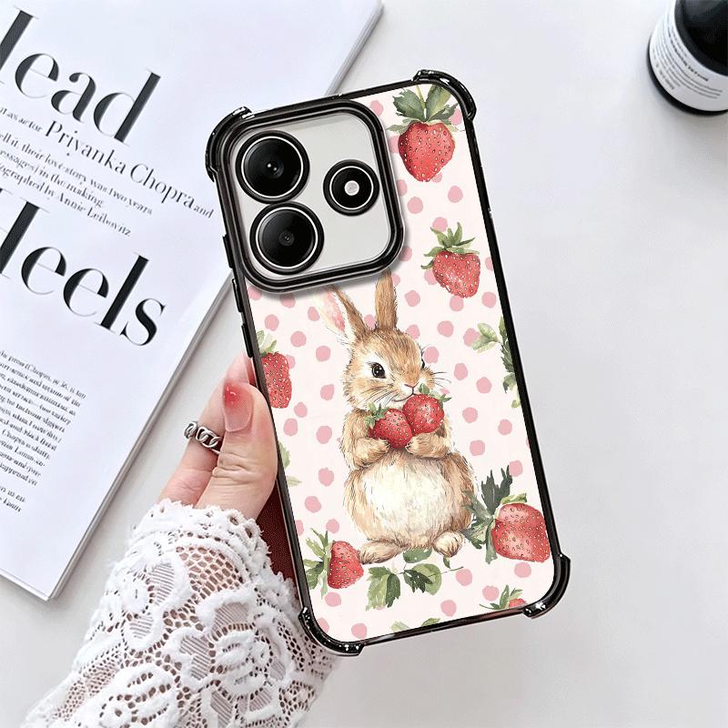 Cute Cartoon Bunny Rabbit Plating Phone Case For Xiaomi Redmi Note 14 15 Pro Plus 13 12 11 11S 11T 10 9S 9 5G Anti-Fall Airabag