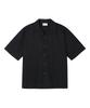PRAIRIE Linen Open Collar Short Sleeve Shirt (Black)