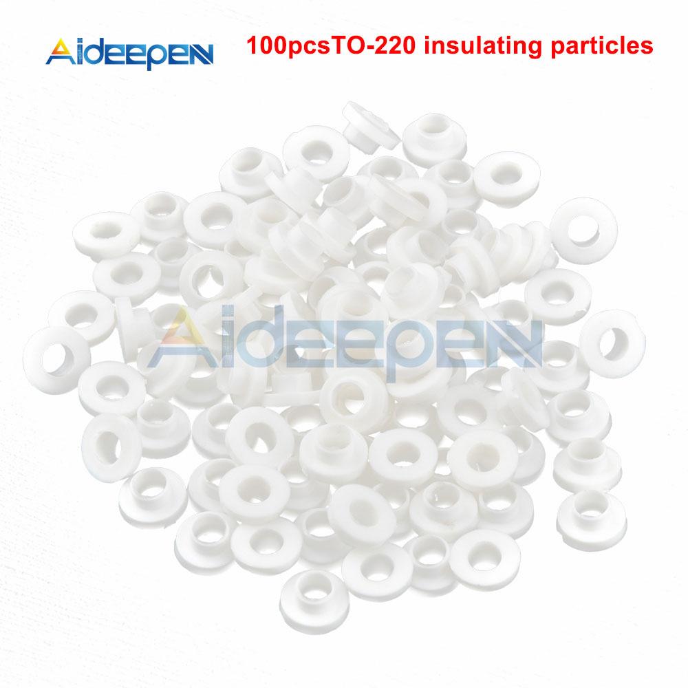 

100Pcs TO-220 Transistor Plastic Insulation Washer Particles + 100Pcs TO-220 Isolated Silicone Pad Sheet Strip