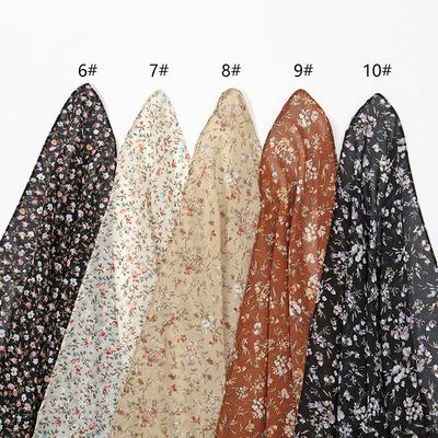 115Cm Square Scarf Chiffon Hijab Floral Printing Sun Protection Shawl Print Muslim Fashion Muslim Woman Turban Hijabs Bandana