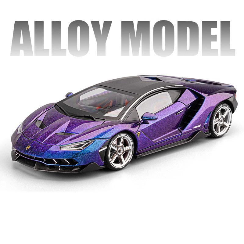 1/18 Lamborghini LP770 LP770-4 Alloy Sports Car Model Diecast Metal Track Racing Car Vehicles Model Sound and Light Simulation Kids Toy Gift