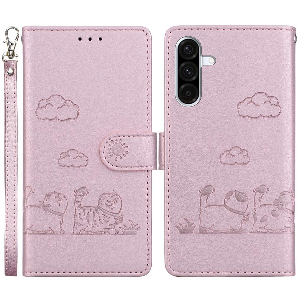 For Samsung Galaxy A26 5G Case RFID Blocking Kitten Pattern TPU+PU Leather Phone Cover