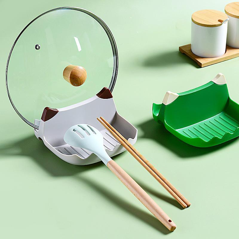 High-Quality Multifunctional Pan Pot Lid Holder Stand Rack Spoon Rest Pot Lid Spatula Soup Spoon Storage Shelf Kitchen