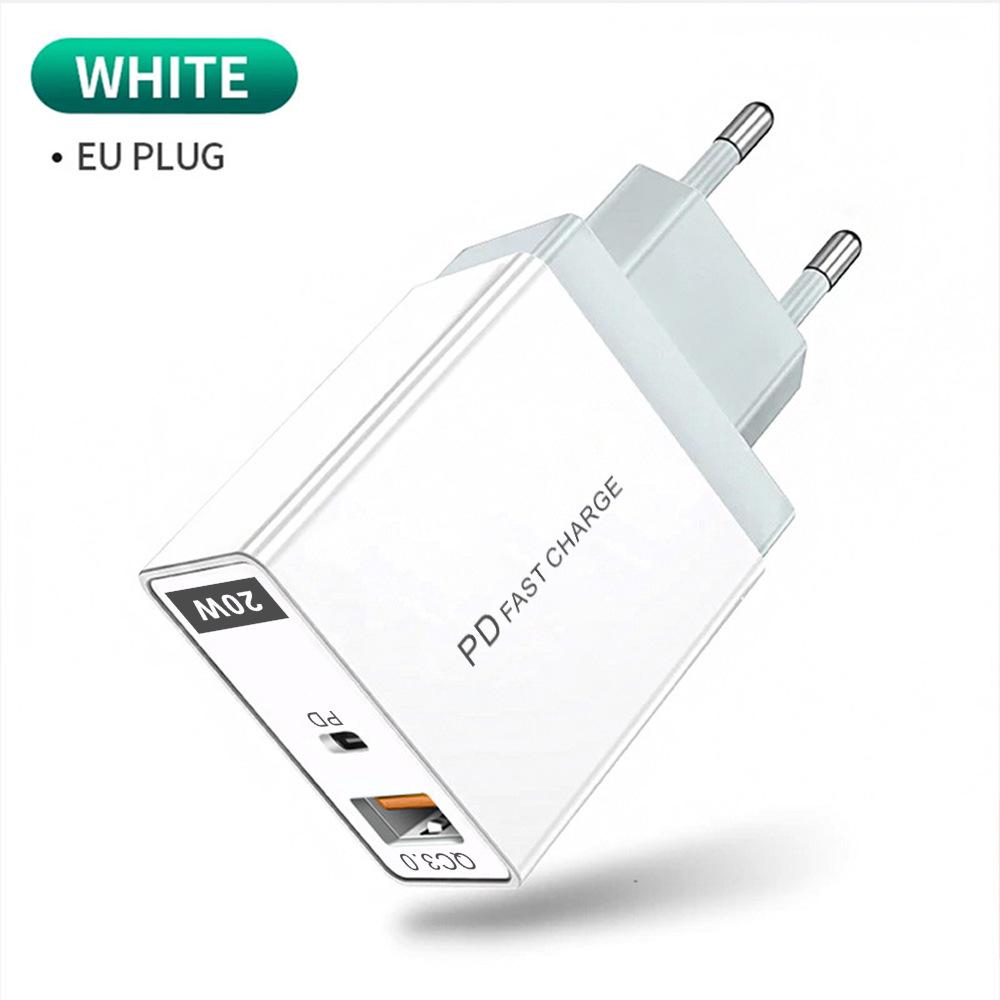 PD33W GaN QC3.0 Multi-Port Fast Charger, European Standard, 9V/12V Compatibility.