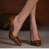 Fashion 2024 New Fashionable Oversized Single Shoe Women's  Spring/summer/autumn  Striped Pointed High Heels Women's Shoes