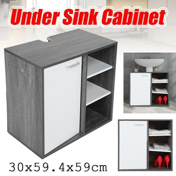 Buy Bathroom Under Sink Cabinet Storage Organizer With Single Door Open ...